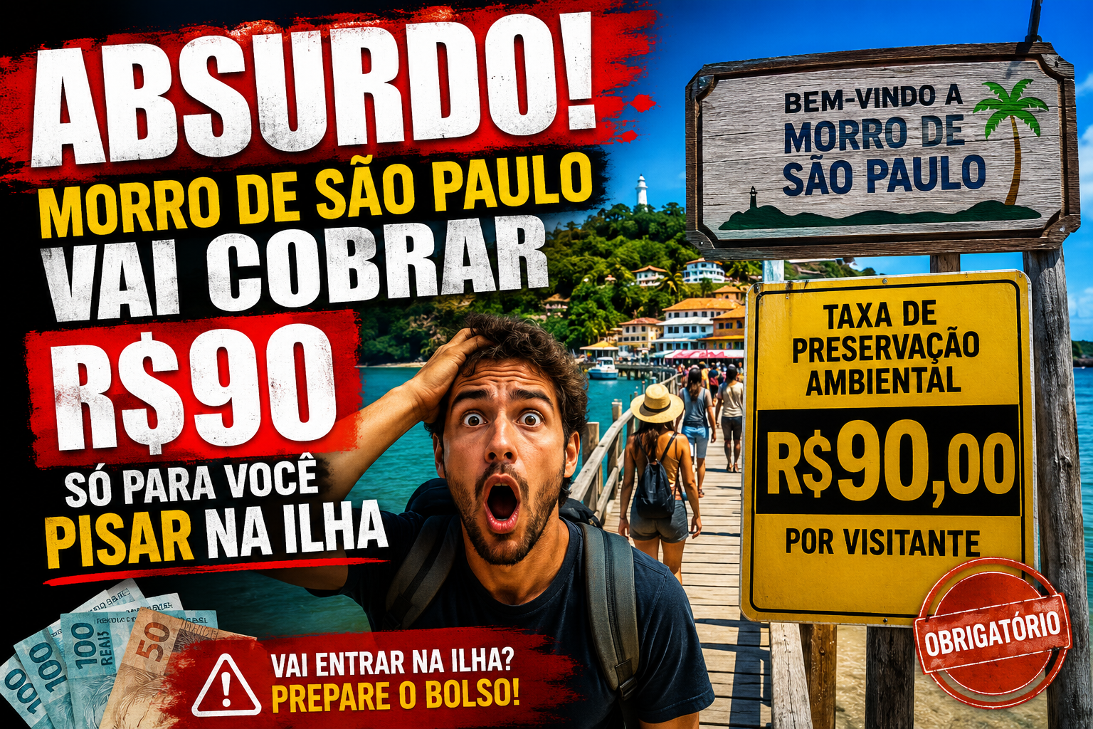 ABSURDO! Morro de São Paulo vai cobrar R$ 90 só para você PISAR na ilha em Valença